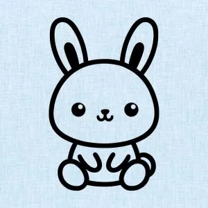 Cartoon Baby Bunny Sitting SVG design
