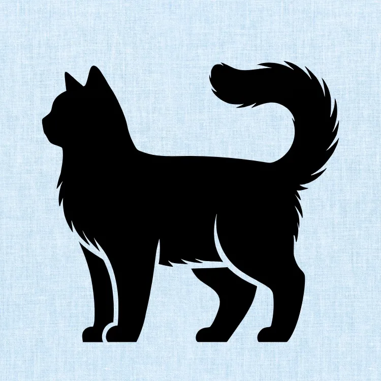 Fluffy Cat Silhouette SVG Cricut Cut File | Vector Clipart PNG Decal ...