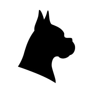 boxer dog head silhouette clipart thumb svg clipart design image
