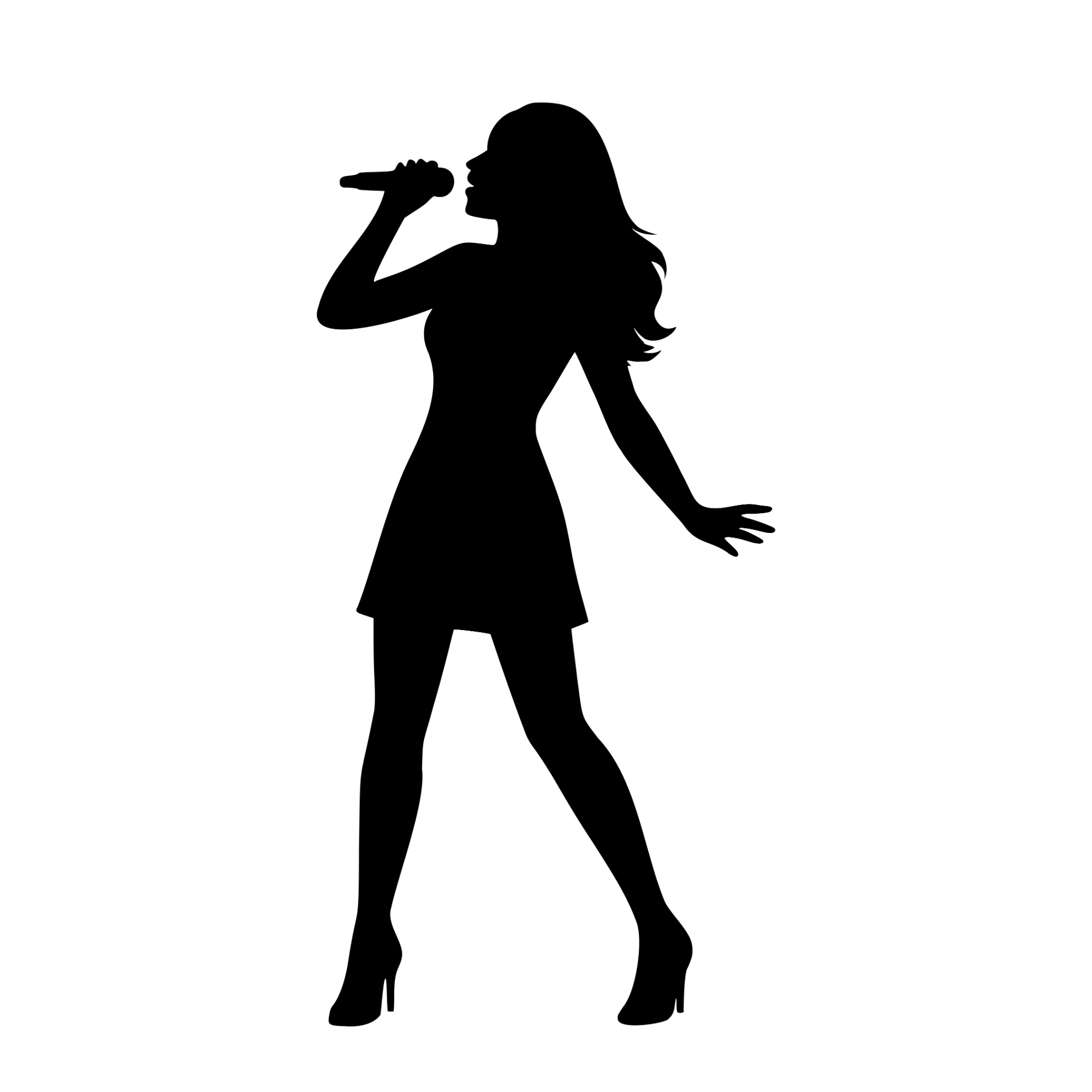 Free female pop singer silhouette png clipart