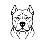pitbull dog head outline clipart thumb svg clipart design image