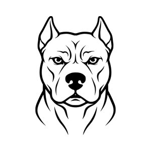 pitbull dog head outline clipart thumb svg clipart design image