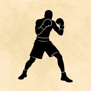 boxer fighting stance silhouette svg clipart design image