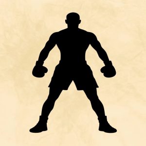 boxer standing silhouette svg clipart design image