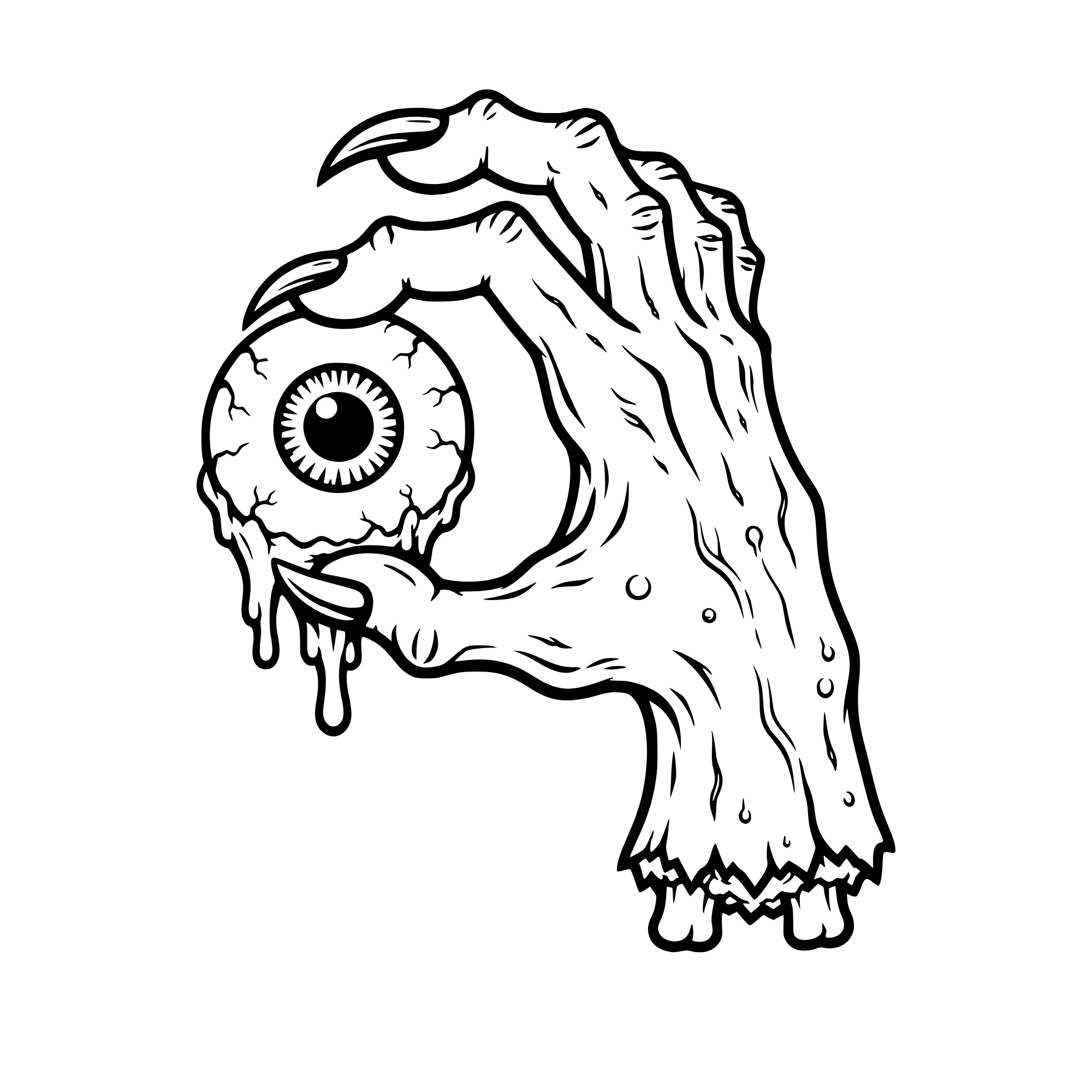 Free zombie monster hand holding eyeball png clipart