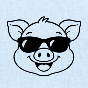 cute cool pig wearing sunglasses svg clipart design image